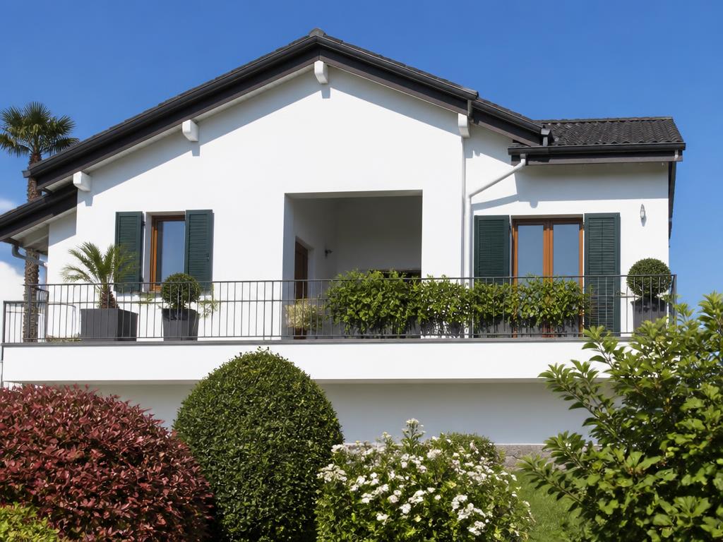 Facciata di casa privata ben mantenuta